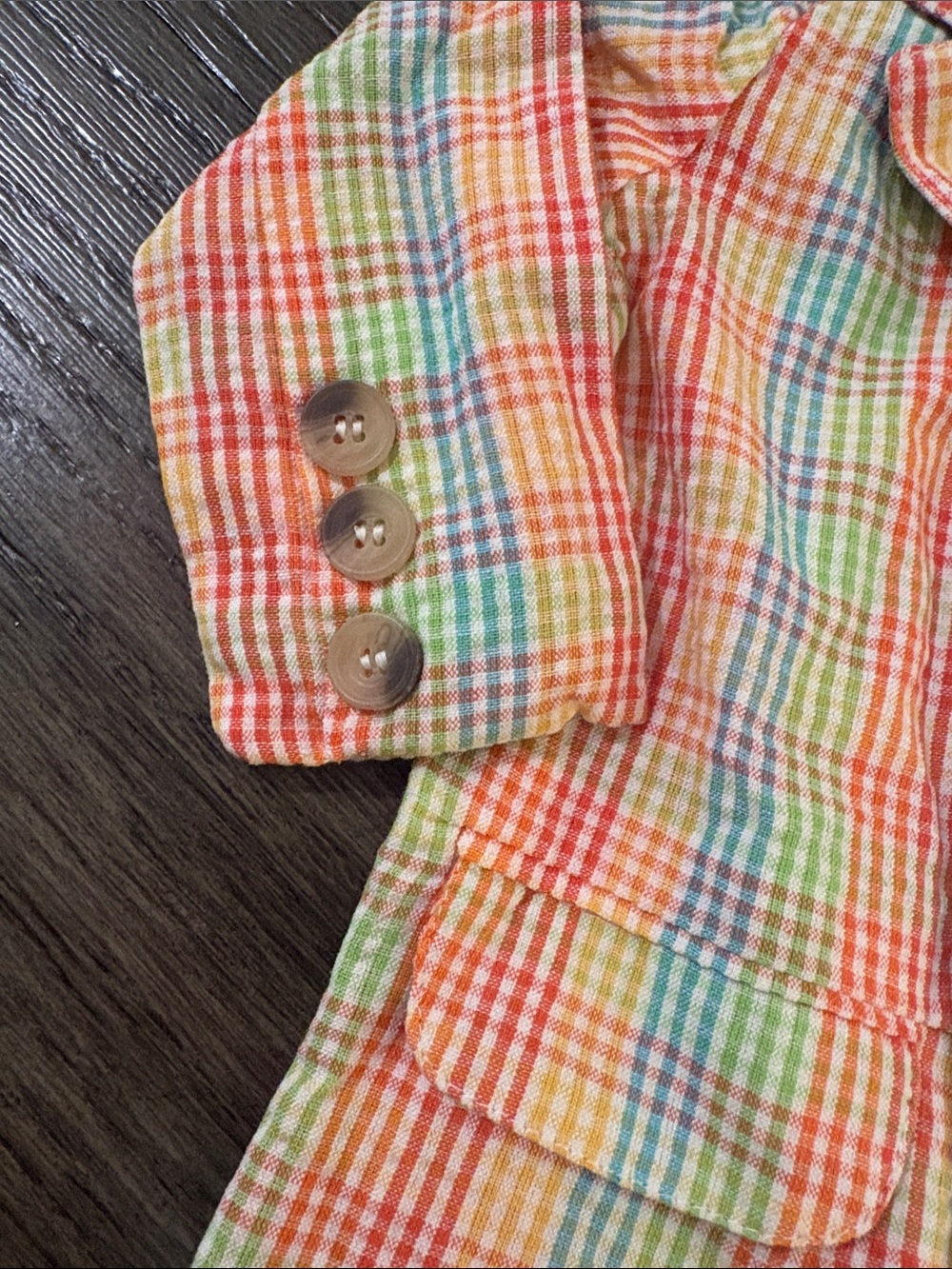 NWT [Masala Baby] Crosby Buttoned Blazer Multi-Color Plaid Baby/Toddler 3-6M - Picture 8 of 16